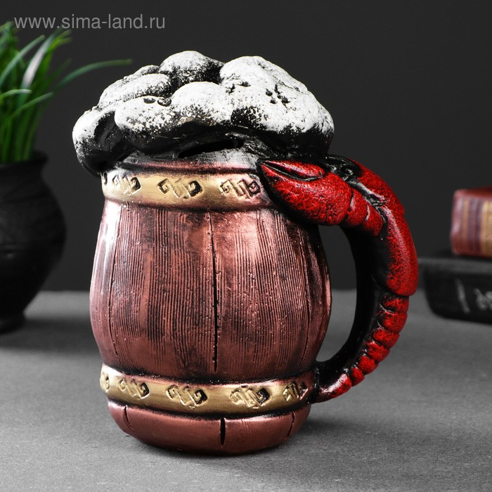 Копилка "Рак на кружке" 15х11см