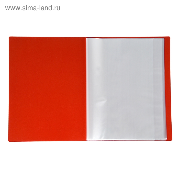 Папка с 40 вкладышами А4, 500 мкм, Calligrata, текстура Папка с 40 вкладышами А4, 500 мкм, Calligrata, текстура "песок", красная
