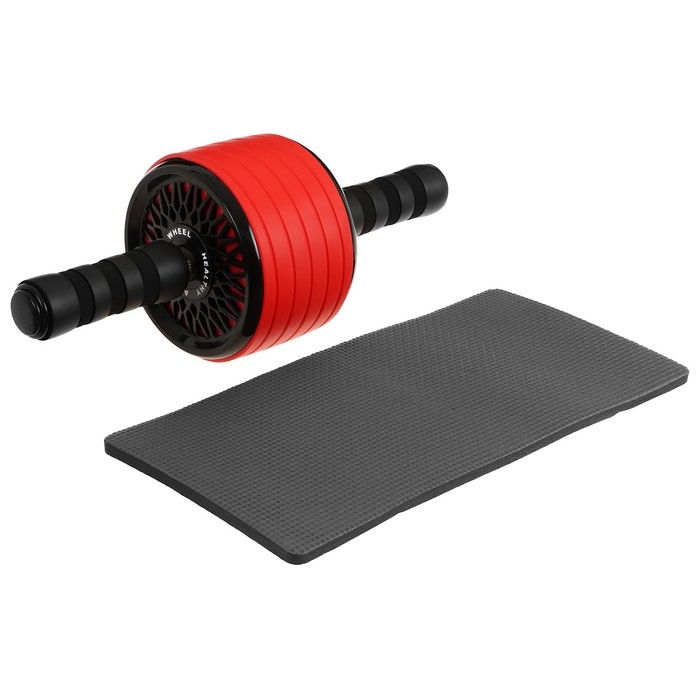 Ролик для пресса ONLYTOP, 34х13х13 см, с ковриком, цвет красный Ролик для пресса ONLYTOP, 34х13х13 см, с ковриком, цвет красный