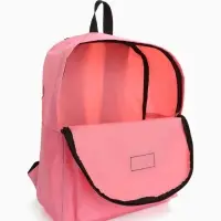 Рюкзак молодёжный на молнии, с карманом, однотонный, размер 29&times;12&times;39 см, нежно-розовый