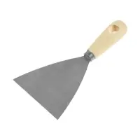 Шпатель малярный ТУНДРА, металлический, деревянная рукоятка, 100 мм