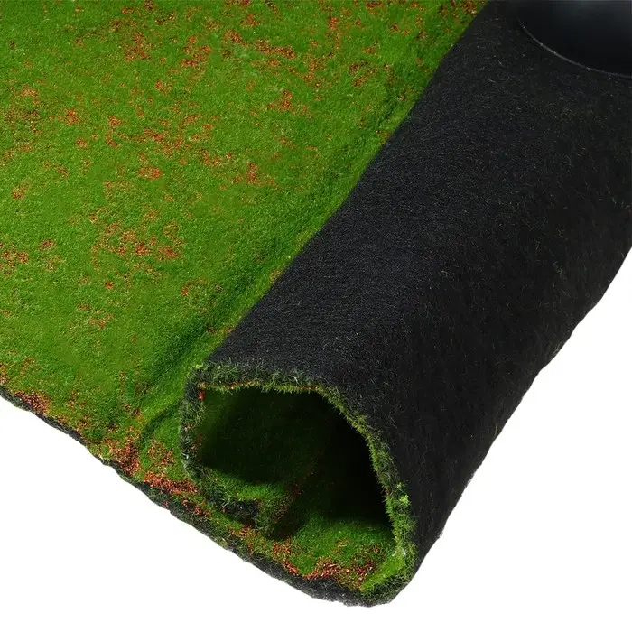 Мох искусственный, декоративный, полотно 1&times;1 м, зелёный, с коричневым ямами, Greengo