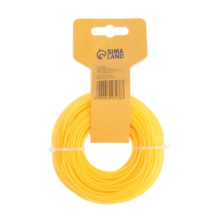 Леска для триммера ТУНДРА, сечение звезда, d=2 мм, 50 м, нейлон Леска для триммера ТУНДРА, сечение звезда, d=2 мм, 50 м, нейлон