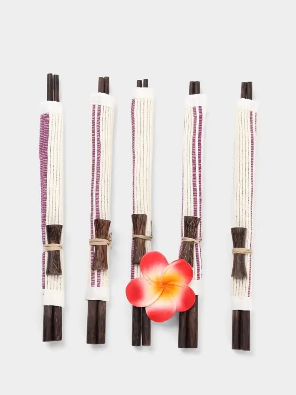 Палочки китайские &laquo;Сирень&raquo;, 5 пар, 25&times;10&times;2 см, кокос, МИКС