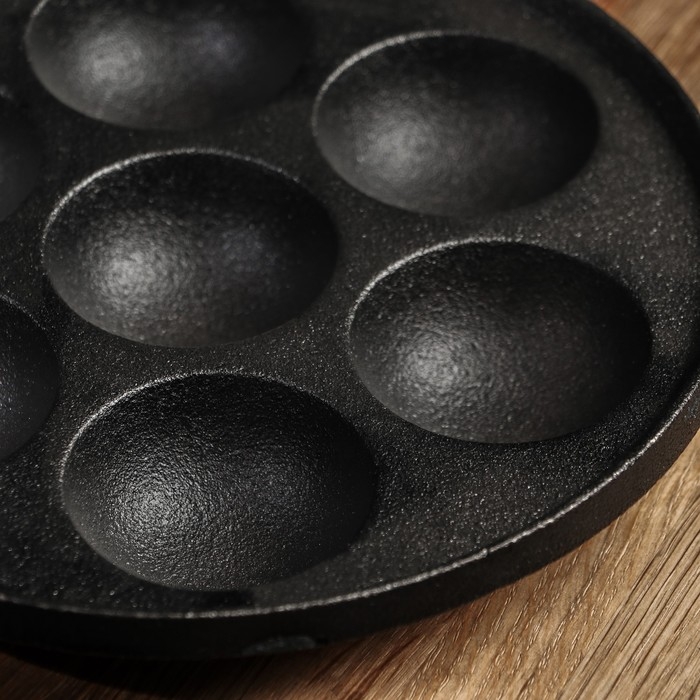 Сковорода чугунная Magma «Сферос», 7 ячеек, 20×3 см, чугунная ручка Сковорода чугунная Magma «Сферос», 7 ячеек, 20×3 см, чугунная ручка