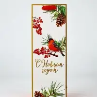 Набор пакетов под бутылку подарочных &laquo;С Новым годом&raquo;, 3 шт., тиснение, 36&times;13&times;10 см