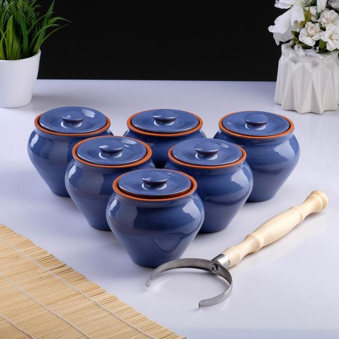 Набор  Набор "Вятская керамика №6" 0,5х6 + ухват, МИКС