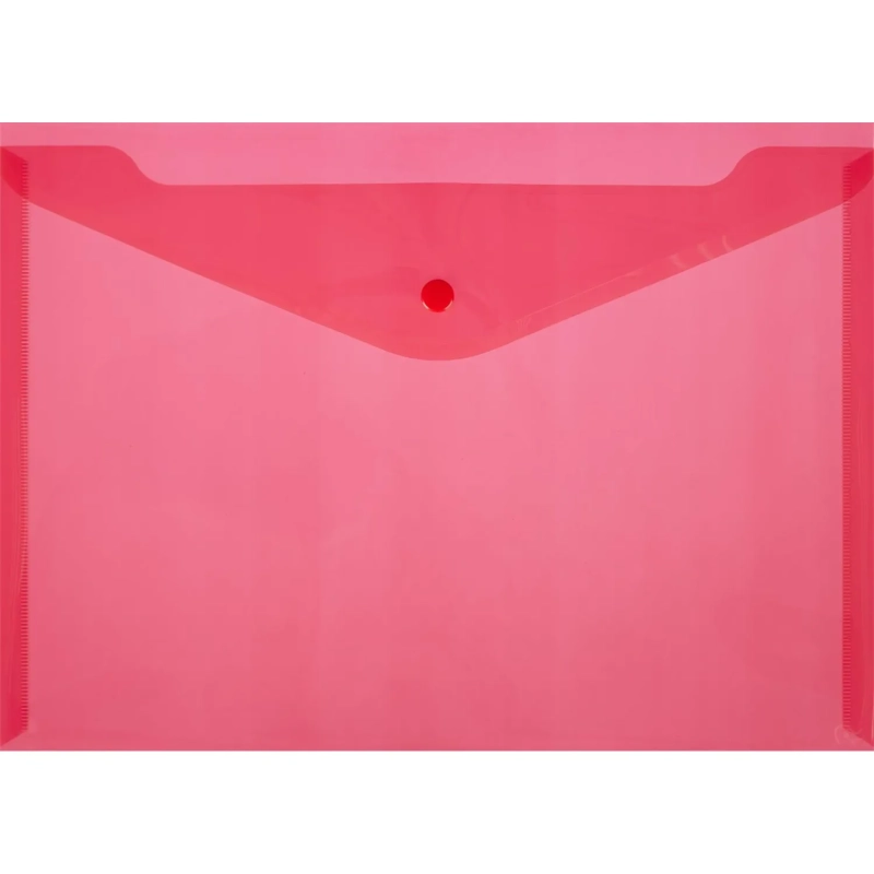 Папка-конверт на кнопке А4 КНК 180 красный прз. 10шт/уп