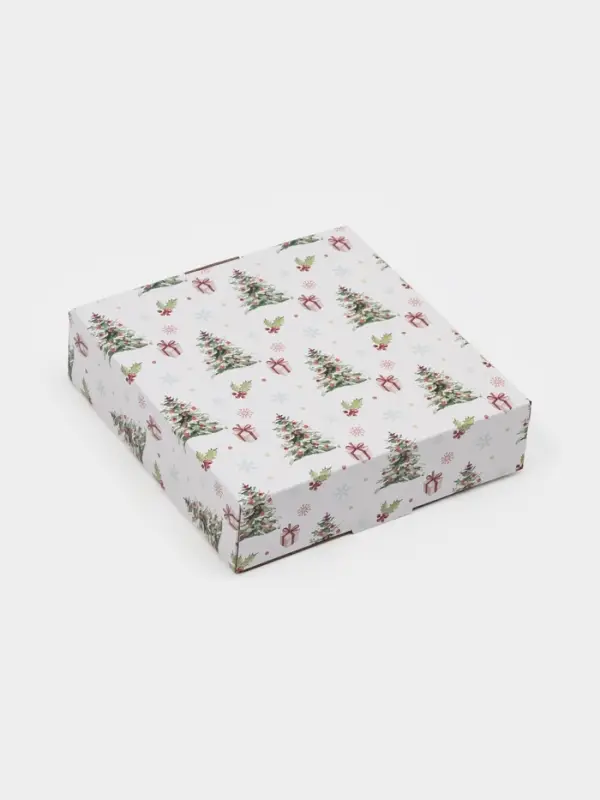 Блюдо сервировочное новогоднее Доляна &laquo;Новогодние забавы&raquo;, 17.7&times;18.5&times;3.5 см, стекло, белое, красное