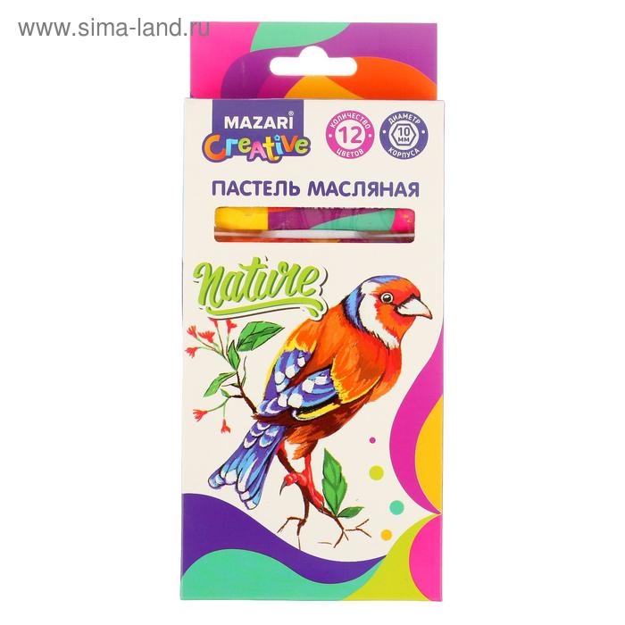 Пастель масляная Mazari, 12 цветов, шестигранный корпус, длина 73 мм, d корпуса 10 мм, картонная упаковка Пастель масляная Mazari, 12 цветов, шестигранный корпус, длина 73 мм, d корпуса 10 мм, картонная упаковка