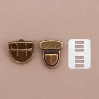 Застёжка для сумки, 3×2 см, цвет бронзовый