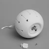 Ёлочный шар &laquo;Звёзды&raquo;, 9&times;9&times;9.8 см, 1 LED, керамика, от батареек LR44&times;2, свечение тёплое белое