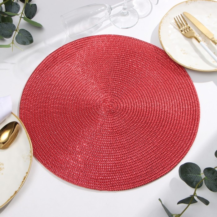 Салфетка сервировочная Доляна цв.красный, d 38 см