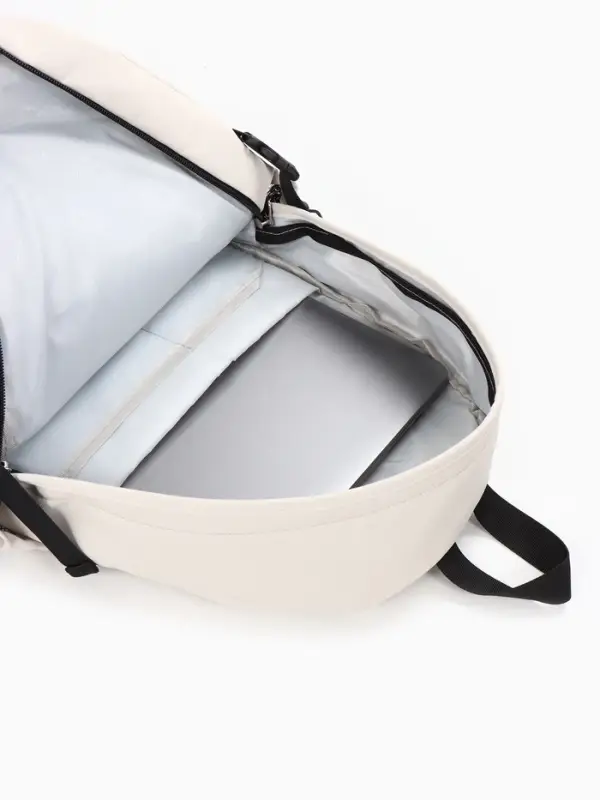 Рюкзак школьный, с мягкой спинкой, 2 отделения, 5 карманов, 30&times;14&times;45 см, бежевый, белый