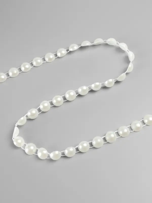 Жемчуг на нитях, плоский, 10 мм, 9&plusmn;1 м, цвет молочный