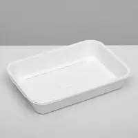 Туалет для кошек, 36&times;26&times;6.5 см, средний, с сеткой, пластик, белый