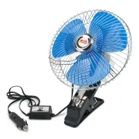 Вентилятор автомобильный AVS 8048C 24В 8" (корпус: металл, переключатель, цвет: серебристый)