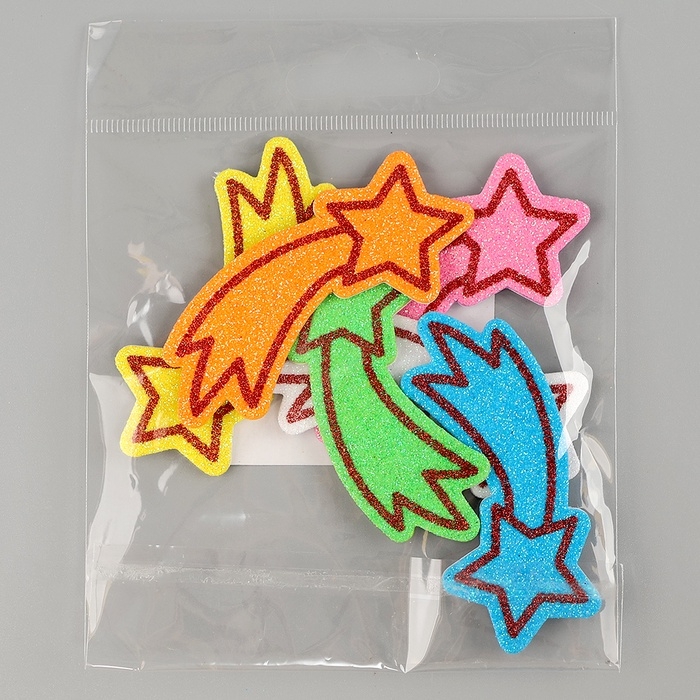 Набор наклеек из EVA  Набор наклеек из EVA "Звёзды", 6 шт, цвет МИКС