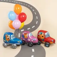 Воздушный шар фольгированный 3D 29" «Три Кота. Компот в машине»