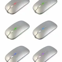 Мышь MB-2.4 беспроводная, оптическая, подсветка, 800-1600 dpi, USB, Bluetooth, серебристая