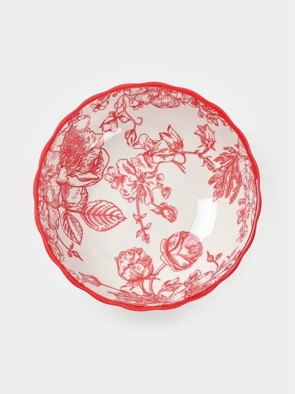 Салатник Botanica, 15×5.5 см, фарфор, белый, красный Салатник Botanica, 15×5.5 см, фарфор, белый, красный
