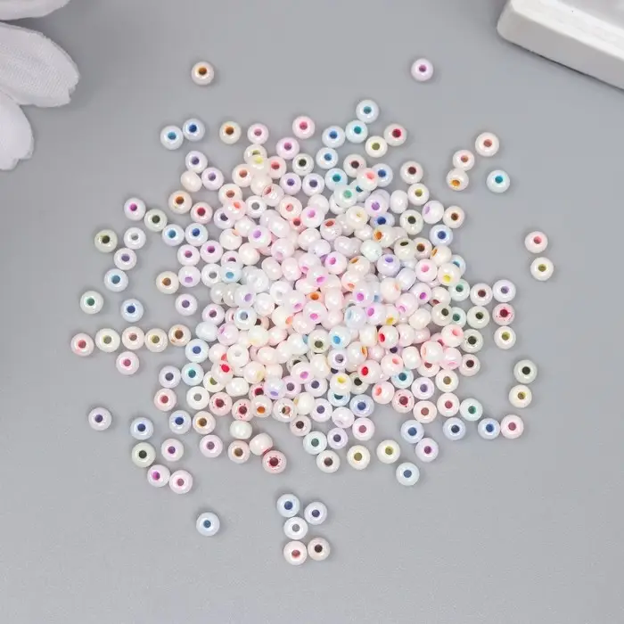 Бисер стекло 8/0  Бисер стекло 8/0 "Цветная серединка. Радуга" 10 гр