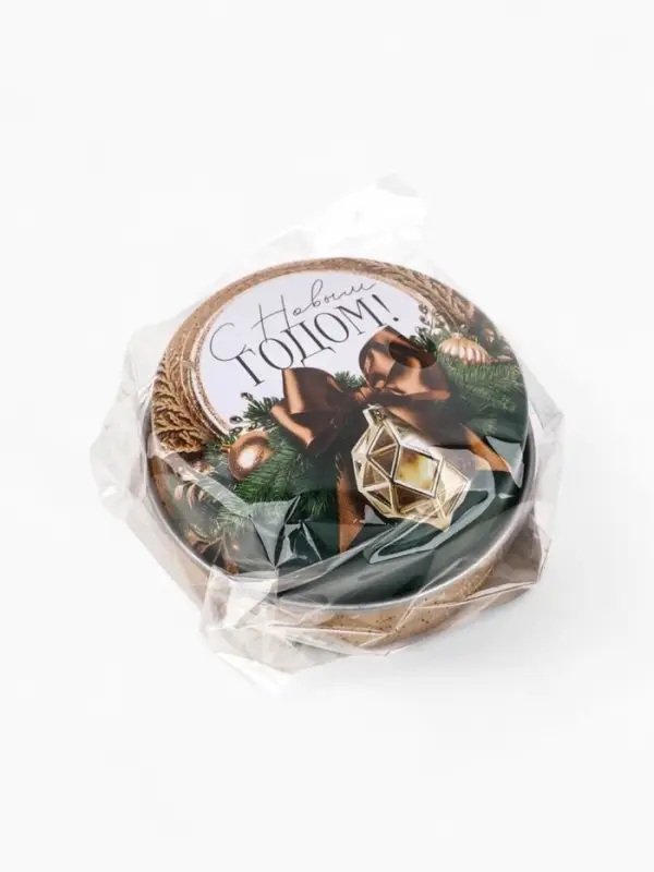 Свеча ароматическая новогодняя в банке «С Новым годом» аромат молочный шоколад, 4.8 см Свеча ароматическая новогодняя в банке «С Новым годом» аромат молочный шоколад, 4.8 см