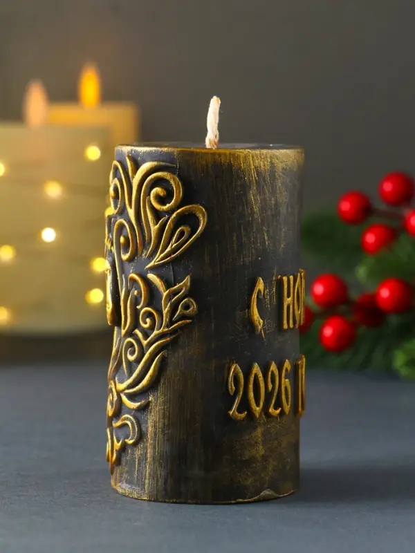 Декоративная свеча Декоративная свеча "Столбик с лошадью" (бронза) 215 г 55х55х100 мм