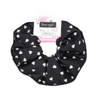 Резинка для волос "Орбита гранд" сердца, 15 см, бело-чёрный