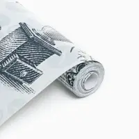 Обои бумажные влагостойкие &laquo; Пермские обои. Утро 1305-12&raquo;, 0.53&times;10.05 м, цвет серый