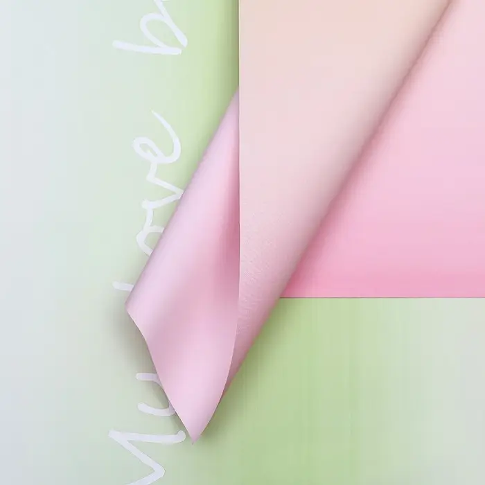 Пленка для цветов матовая, розовый - травянной, «Переход», 58×58 см