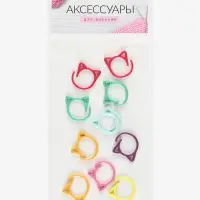 Маркер для петель металлический &laquo;Кошка&raquo;, d=1.5 см, 10 шт., разноцветный