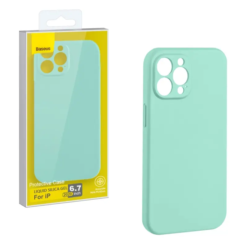 Чехол для iPhone 12 Pro Max Baseus Silicone Case с защитой камеры Mint Green