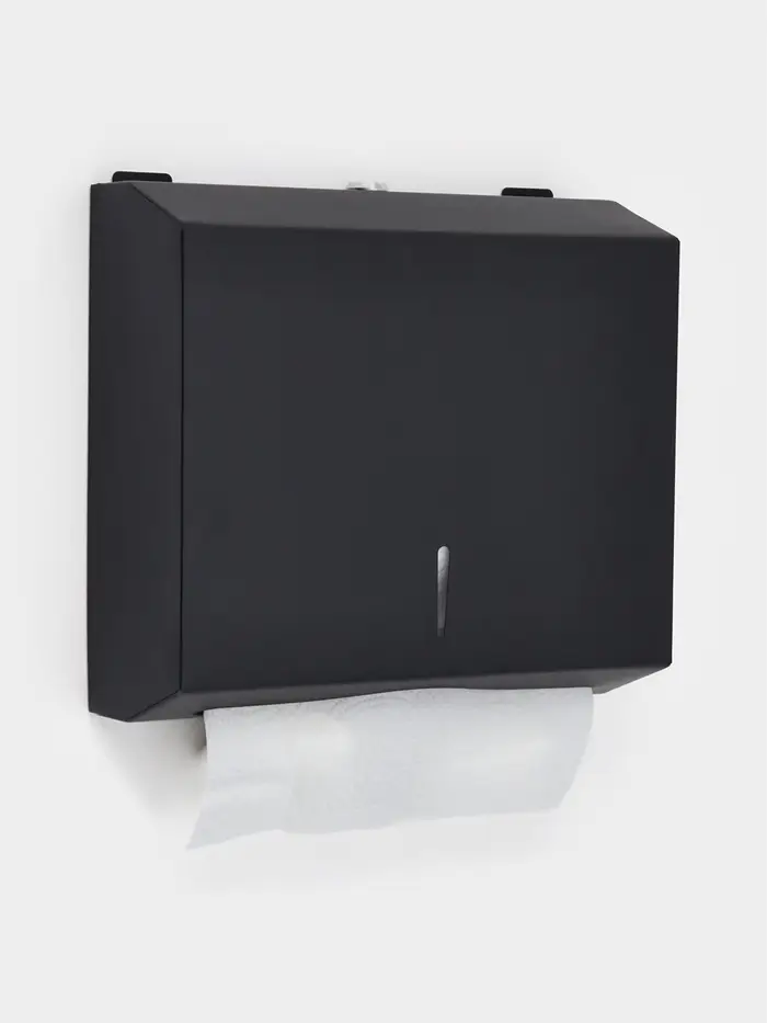 Диспенсер для бумажных полотенец в листах Stölz, 28.5×26.5×10 см, нержавеющая сталь, чёрный Диспенсер для бумажных полотенец в листах Stölz, 28.5×26.5×10 см, нержавеющая сталь, чёрный