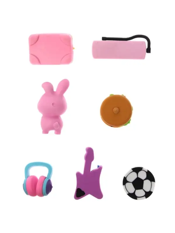 Набор фигурных ластиков, 7 штук, МИКС