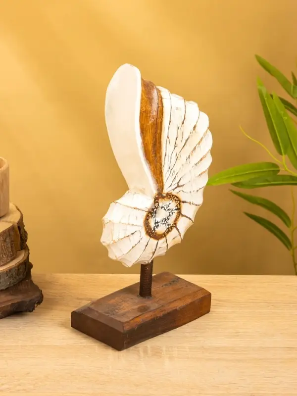 Набор сувенирный "Раковины" дерево (h - 35.30 и 25 см), цв. бежевый