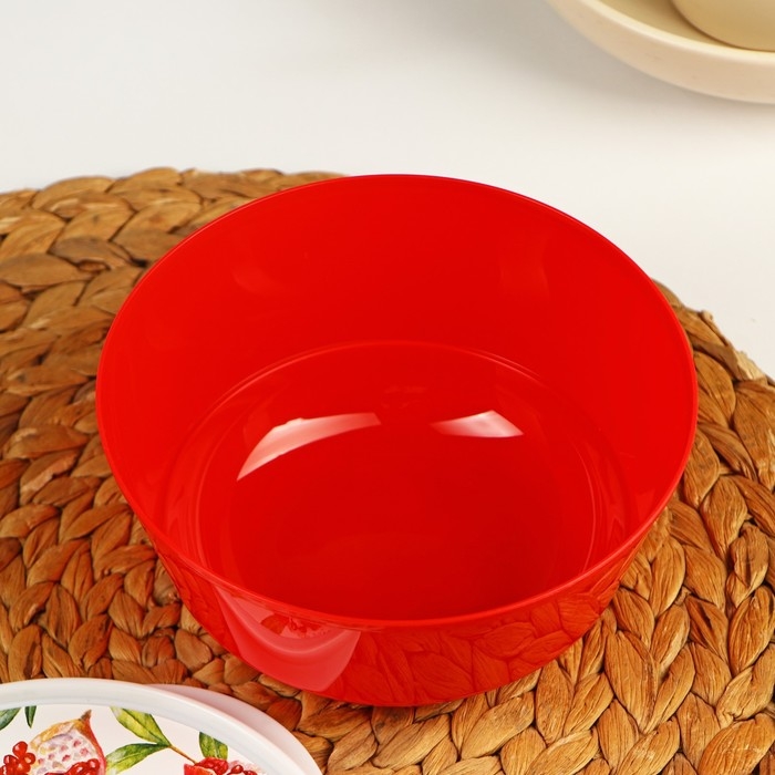Миска с крышкой «Гранат», 1 л, 17×16,2×8 см, цвет красный Миска с крышкой «Гранат», 1 л, 17×16,2×8 см, цвет красный