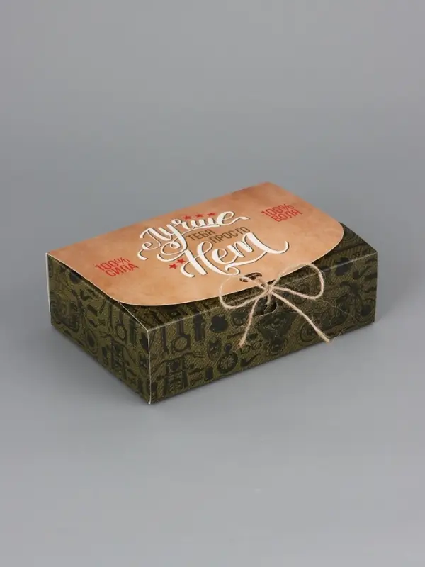 Подарочная коробка сборная с окном «Мужская», 16.5×11, 5×5 см