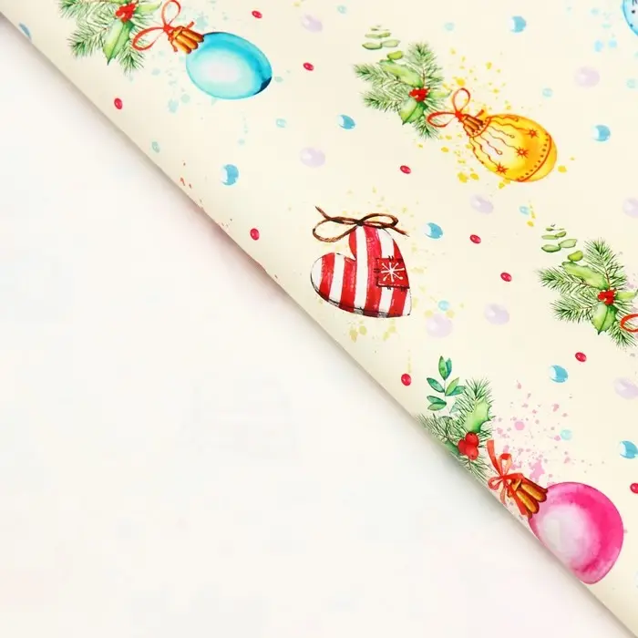 Бумага упаковочная новогодняя глянцевая «Шарики», 50×70 см