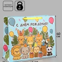 Пакет подарочный ламинированный &laquo;С Днём рождения&raquo;, XL 49&times;40&times;19 см, горизонтальный