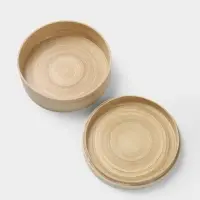 Банка для сыпучих продуктов, 16&times;16&times;7.5 см, бамбук
