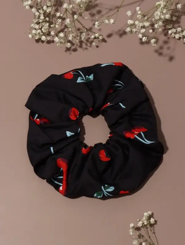 Резинка для волос "Орбита гранд" вишенки, 15 см, чёрный