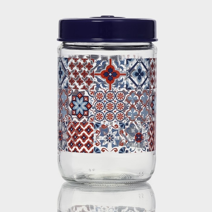 Банка стеклянная для сыпучих продуктов «Мозаика», 660 мл