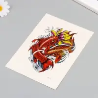 Переводная тату на тело цветная &laquo;Красные карпы&raquo;, 26.1&times;14.6 см