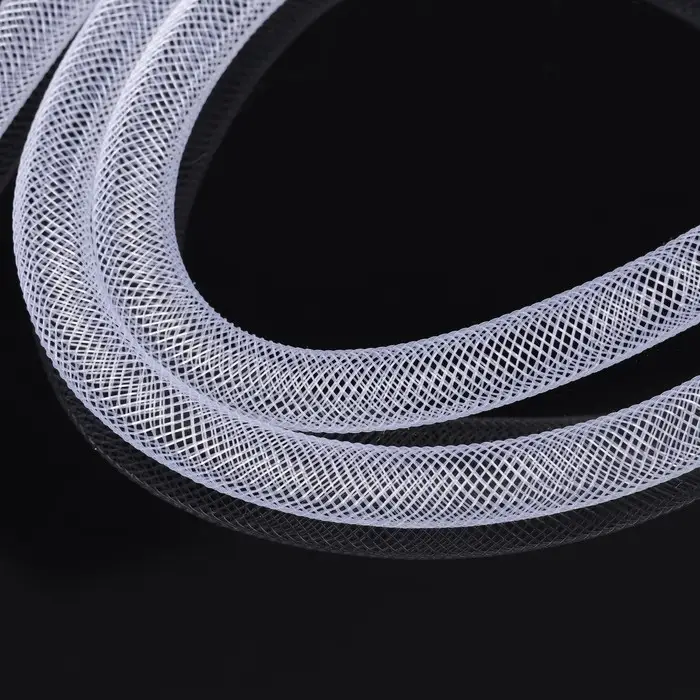 Ювелирная сетка-рукав "Регилин", круглый, 8 мм, 1 метр, цвет белый