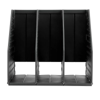 Лоток вертикальный Deli E79003Drey складной 3 отделения темно-серый