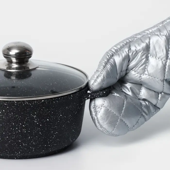 Набор прихваток Доляна &laquo;Профи&raquo;, 2 шт., 30&times;16&times;2 см, полиэстер, серый