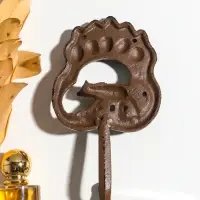 Крючок настенный &laquo;След медведя и медведь&raquo;, ключница декоративная, чугун, 18.5&times;10.5&times;3.5 см