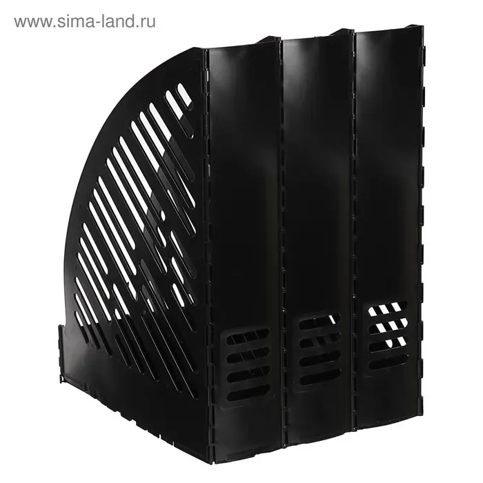 Лоток для бумаг А4, вертикальный, 3 отделения, чёрный