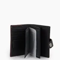 Портмоне мужское на кнопке, 3 в 1, для автодокументов и паспорта, 2 отдела, для карт, для монет, цвет чёрный, кофе